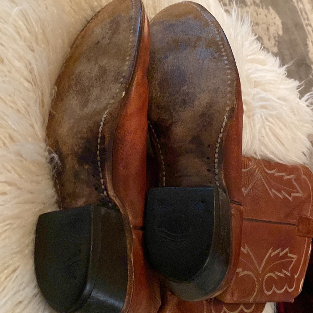 Abilene Brown Leather Cowboy Boots - Picture 5 of 6